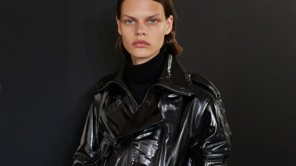 Women’s Black Cropped Leather Jacket – Stylish Casual Fit